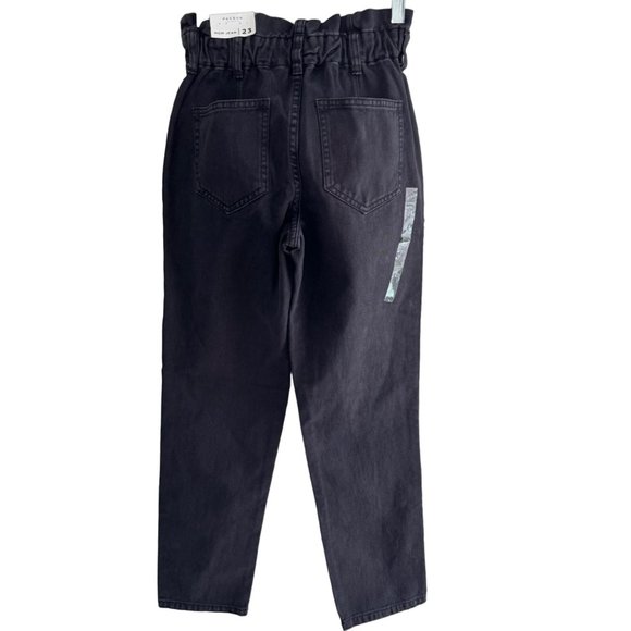 PACSUN Mom Jeans Women's Size 23 Caviar Black Flex Waist 100% Cotton 0051 NWT - Picture 2 of 14